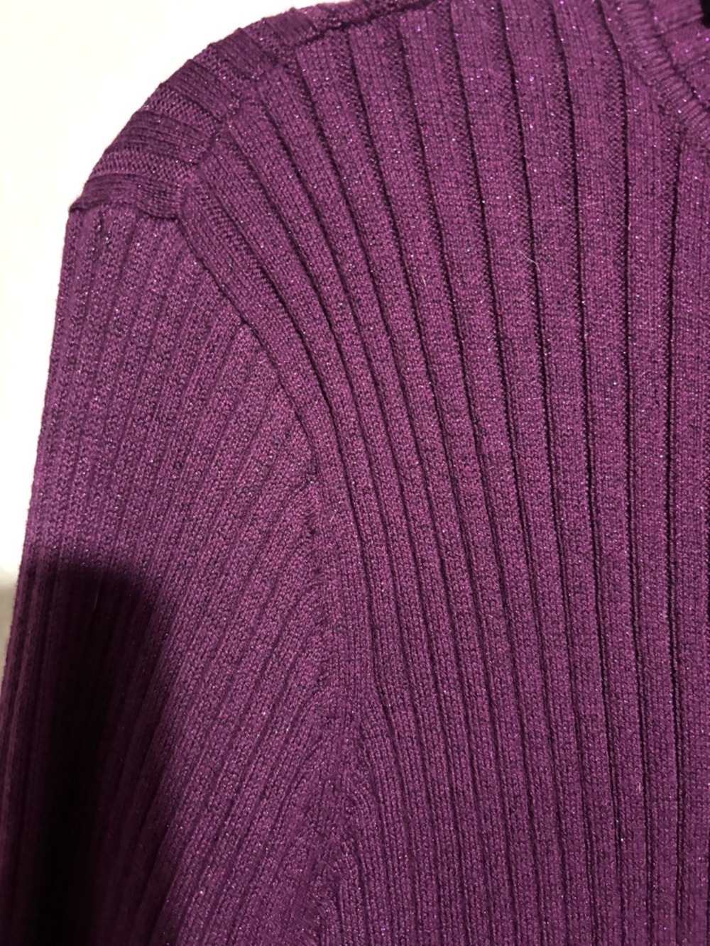 NWT Chicos Size 3 (XL) Purple Turtleneck Sweater Ribbed Long Sleeve Stretchy - Picture 4 of 7